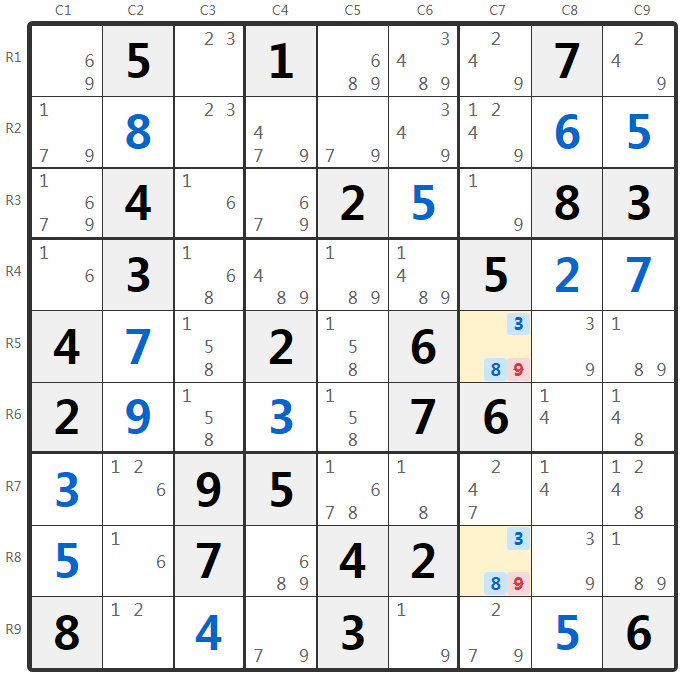 Ejemplo de Pares Ocultos - Análisis de Columna