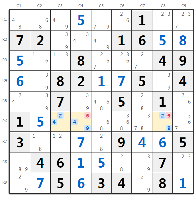 Ejemplo Triple Oculto - Análisis de Fila