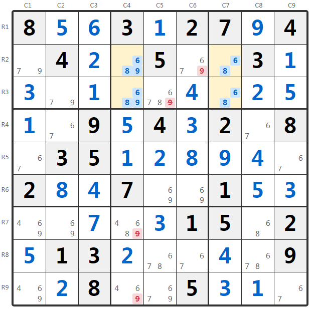 Ejemplo de Unique Rectangle Tipo 2